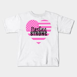 Pipeline Strong Pink Flag Kids T-Shirt